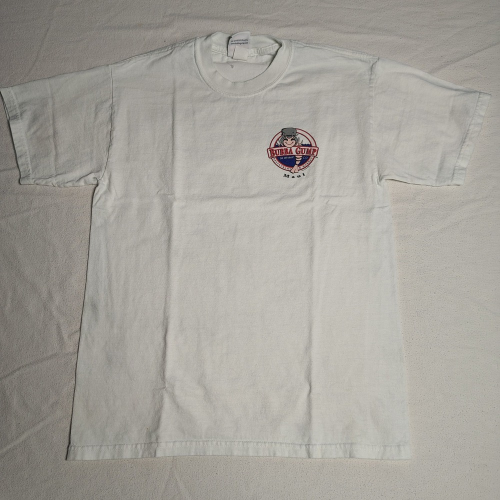Vintage 2005 Bubba Gump T-Shirt Medium White Cotton Maui Forrest Gump Quote